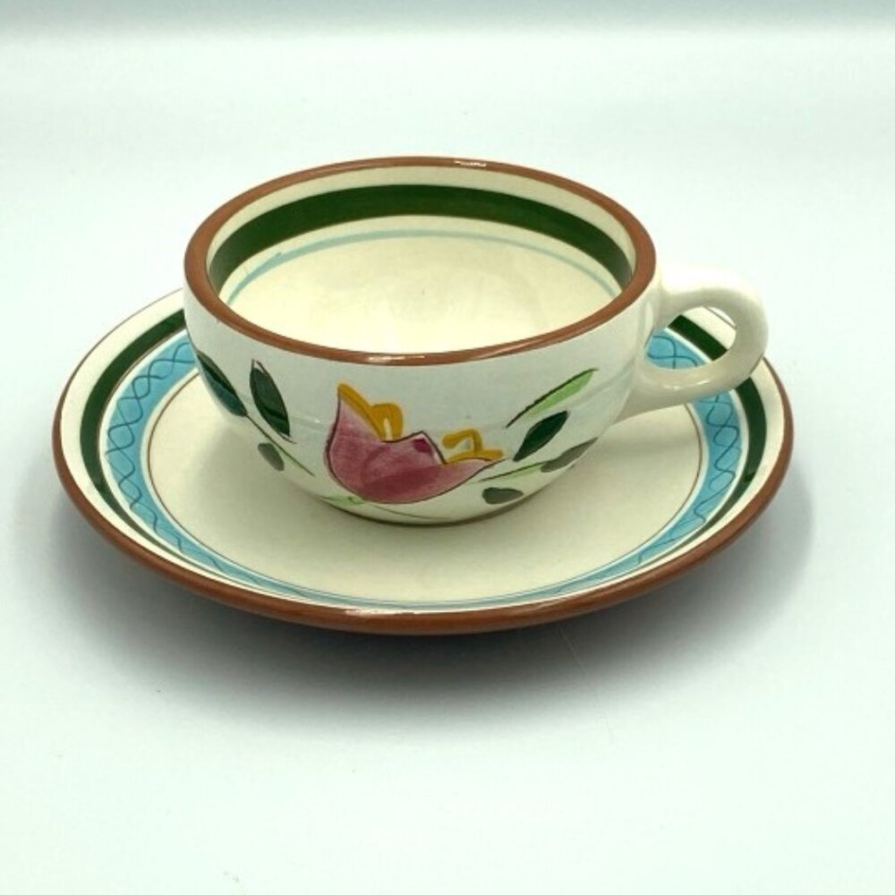 Vtg Stangl Pottery Country Garden Cup & Saucer MCM USA